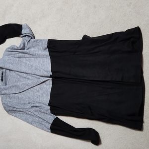 Doe & Rae Long Line Black & Gray Duster Cardigan Sweater